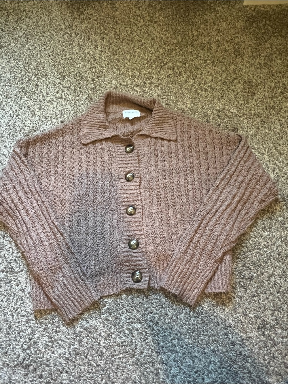 Cozy Ribbed Button-Up Sweater Cardigan - Taupe